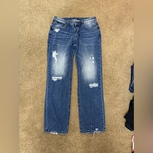 Distressed Blue Boyfriend Jeans